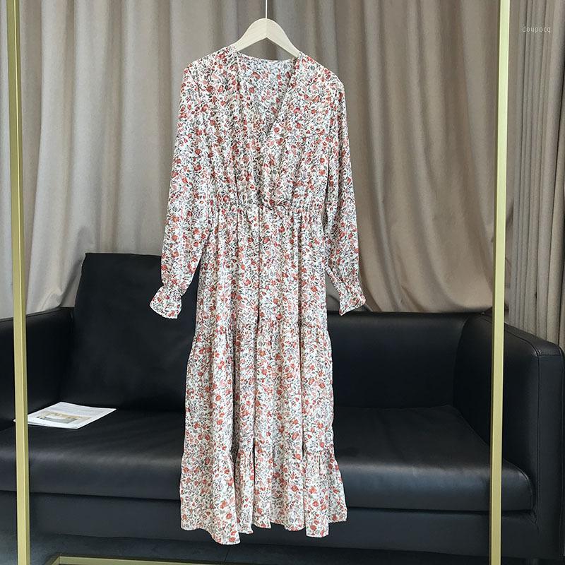 Autumn Qingli Gentle V-neck Floral Long Sleeve Dress Thin Chiffon Tea Break Base Women Casual Dresses, Mixed
Autumn Qingli Gentle V-neck Floral Long Sleeve Dress Thin Chiffon Tea Break Base Women Casual Dresses, Mixed