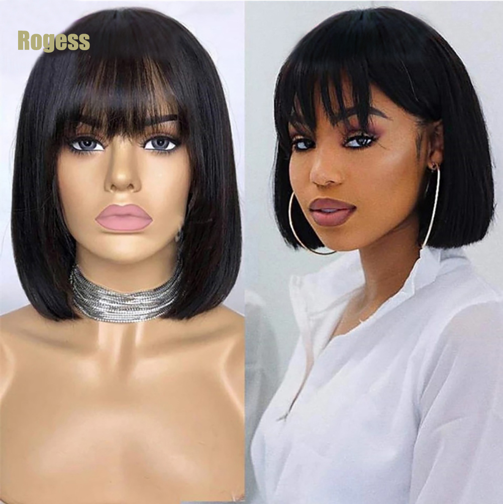 Fashion Mechanism Brazilian Human Hair Wig BOBO Micro Wave Beautiful and Generous Natural color Short Straight wigs
