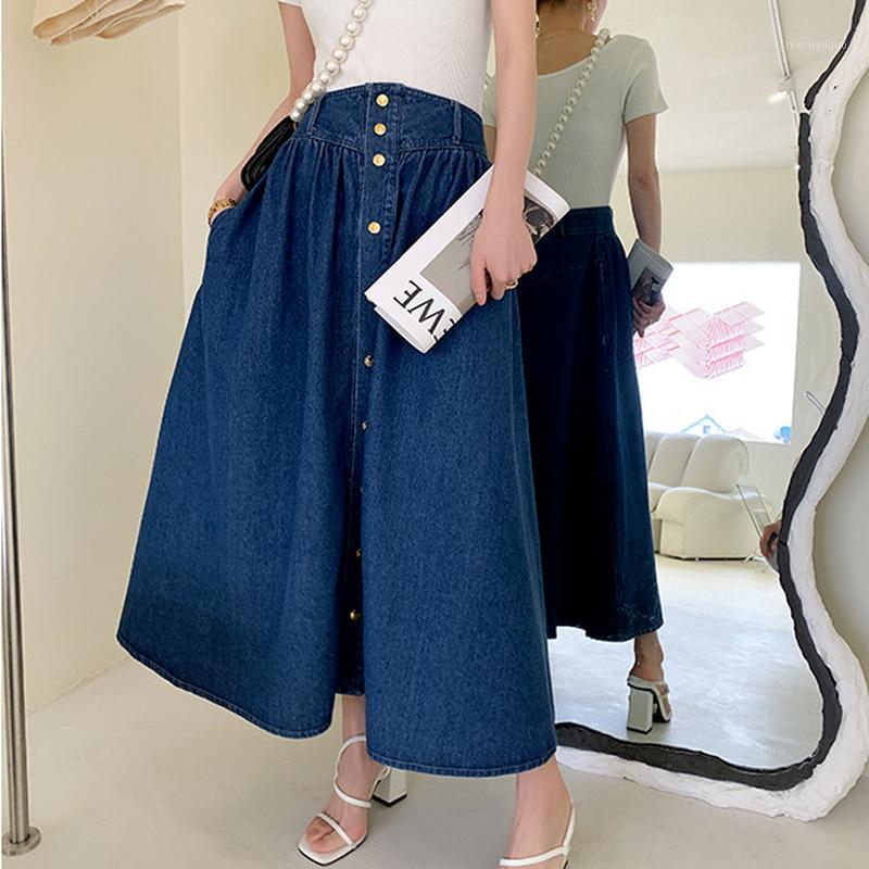 Skirts Fashion Chic Button Patchwork Double Pockets Design Woman Summer Vintage Denim Skirt Elegant High Waist Draped Jupe, Blue
Skirts Fashion Chic Button Patchwork Double Pockets Design Woman Summer Vintage Denim Skirt Elegant High Waist Draped Jupe, Blue