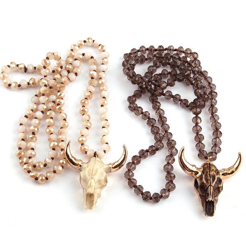 Pendant Necklaces Fashion Bohemian Tribal Jewelry Long Crystal Glass Knotted Horn For Women Ethnic Necklace
Pendant Necklaces Fashion Bohemian Tribal Jewelry Long Crystal Glass Knotted Horn For Women Ethnic Necklace