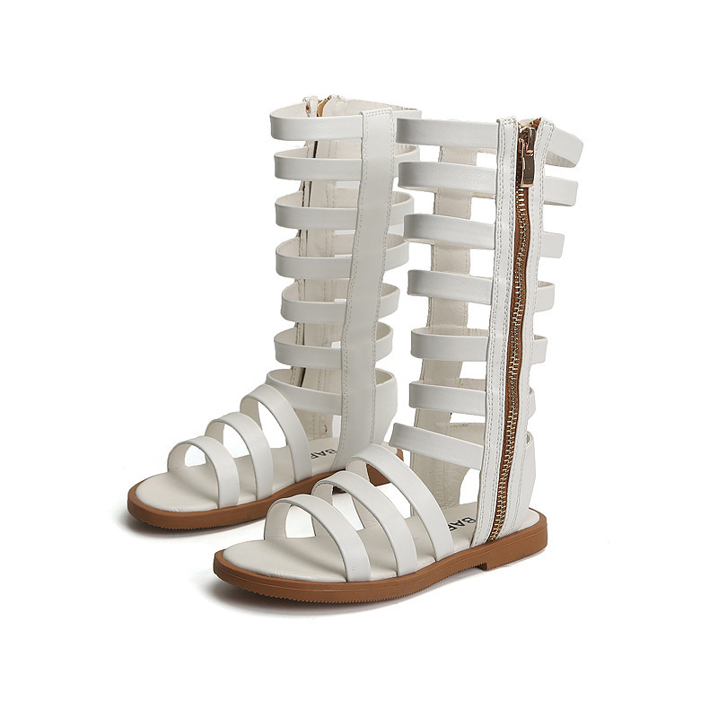 Summer Girls Shoes Leather Fashion Toddler Gladiator Sandals Baby Girls Sandals High Top Roman Sandles For Girls B969 220527