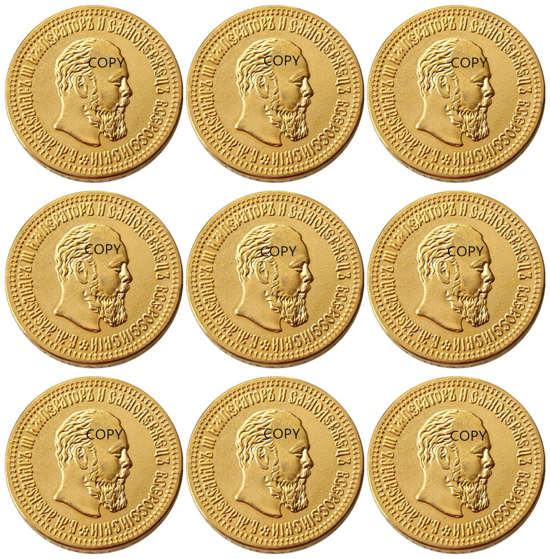 Russian 10 ROUBLES ( 1886-1894 ) 9pcs Different Dates Craft For Chose Real Gold Plated Copy Coins metal dies manufacturing factory Price
Russian 10 ROUBLES ( 1886-1894 ) 9pcs Different Dates Craft For Chose Real Gold Plated Copy Coins metal dies manufacturing factory Price