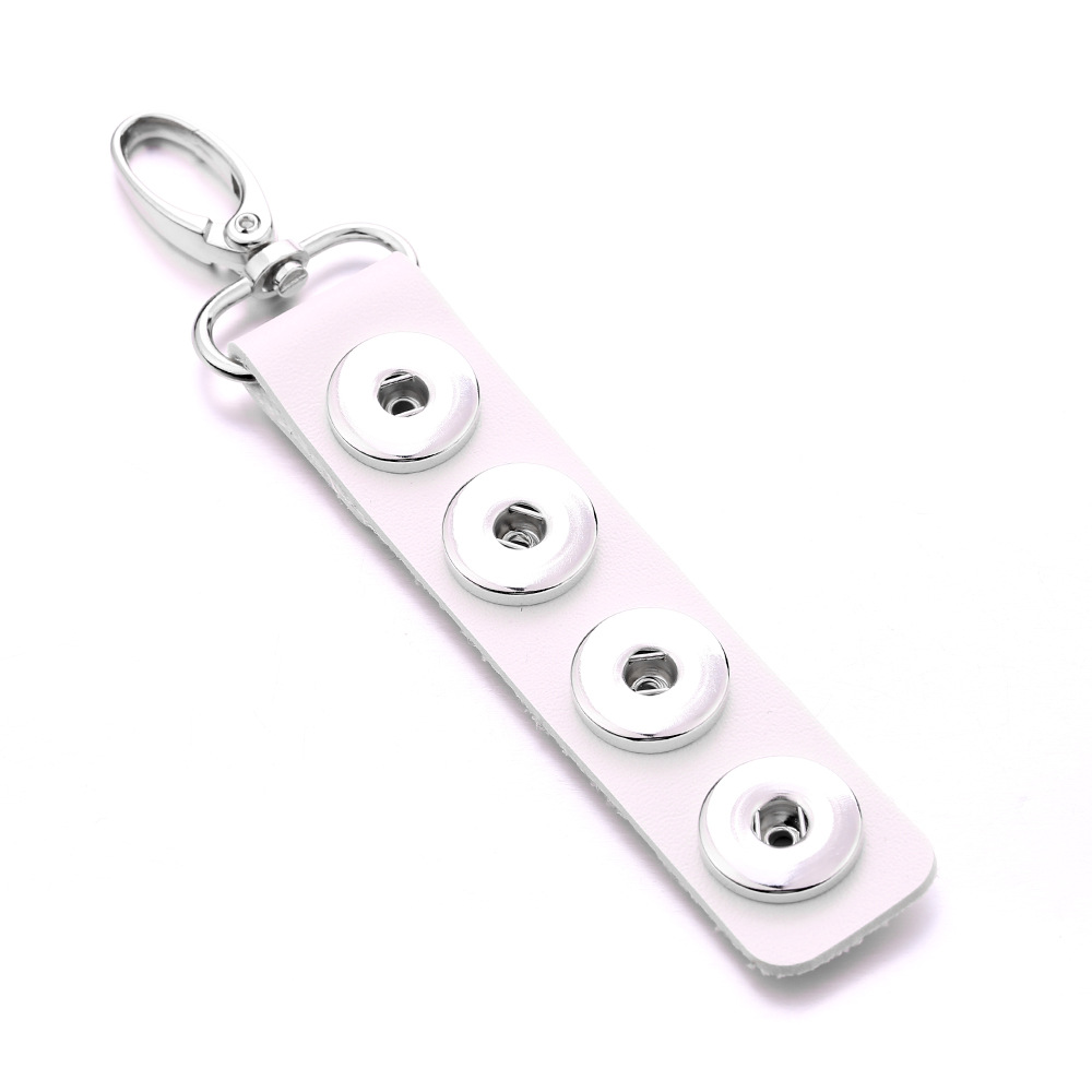 Snap Key Chain For Keyring Women PU Leather Keychain Bag Pendant Fit 18/20mm Button Snap Jewelry