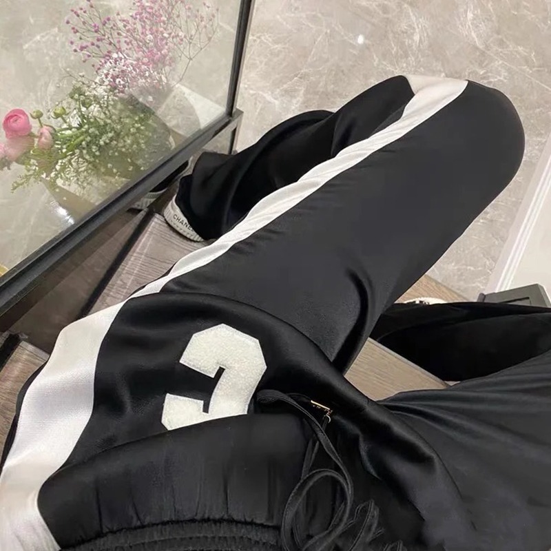 Spring Summer Women Fashion Trouser C Word Wide Leg High Waist Casual Black Drape Effect Sport Pants Trend Show Thin Comfort 220325