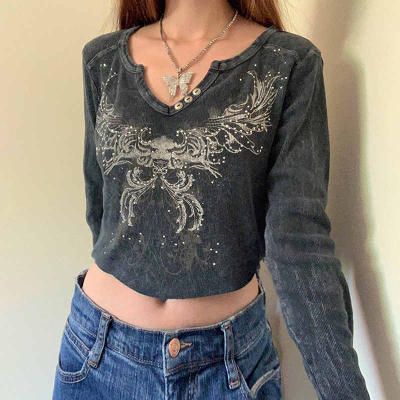 Fashion Slim Y2K Women's T-shirt Casual Long Sleeve Crop Tops Basic Female Clothing High Street Plain Autumn Women Shirts 220328