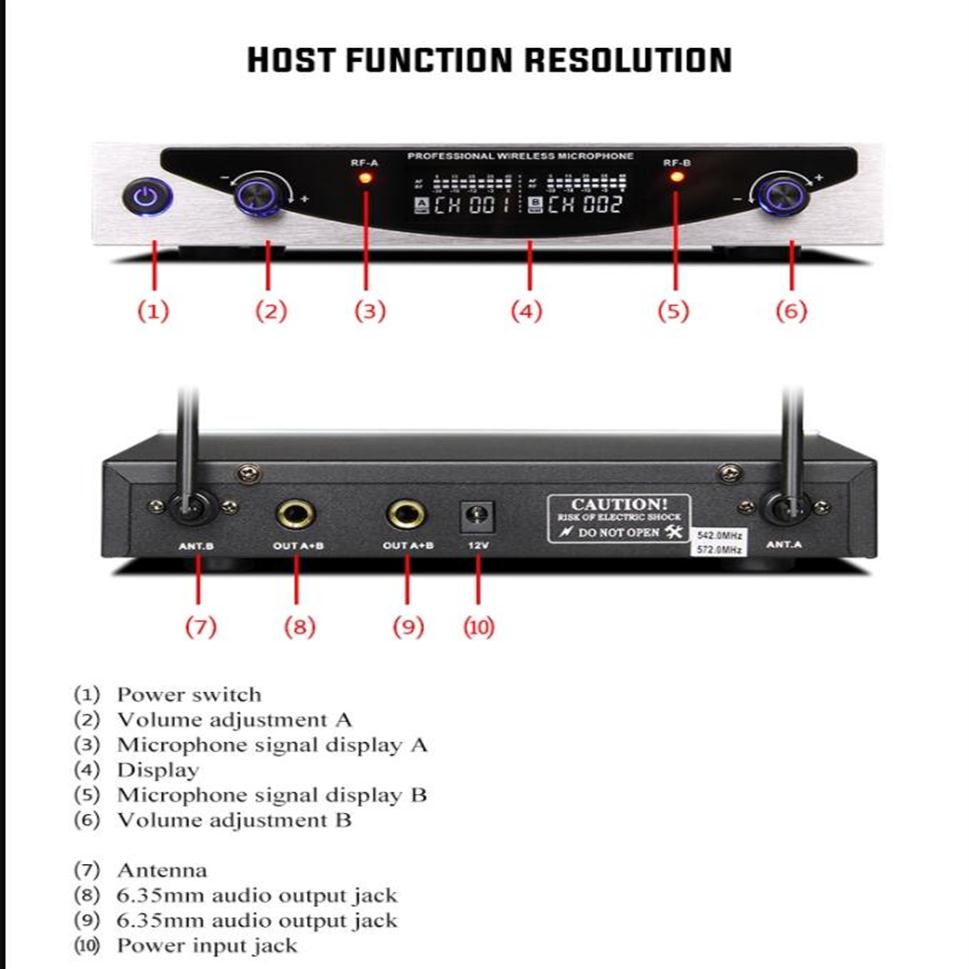 MU899 UHF Dual Handheld Wireless Microphone Karaoke KTV Microphone Speaker Microfono Smartphone Portable Computer Mic PA Theater