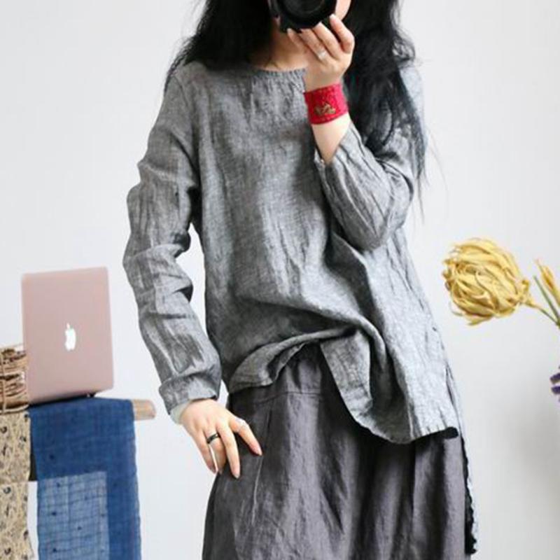 Women's T-Shirt Johnature Women Linen T-Shirts O-Neck Long Sleeve Solid Color Loose Tees 2022 Summer Vintage High Quality Simple, Gray
Women's T-Shirt Johnature Women Linen T-Shirts O-Neck Long Sleeve Solid Color Loose Tees 2022 Summer Vintage High Quality Simple, Gray