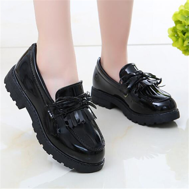 Fashion Kids Girls Casual Sneakers Children Leather Shoes Toddler Baby Loafers Flats Tassel bow Princess Dress Shoes 21-35