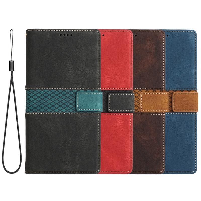 Grid Hybrid Color Leather Wallet Cases For Iphone 17 Air 16 16E 15 14 13 Pro Max 2 11 XR 8 7 6 Plus Credit ID Card Slot Cash Pocket Flip Cover Busines
