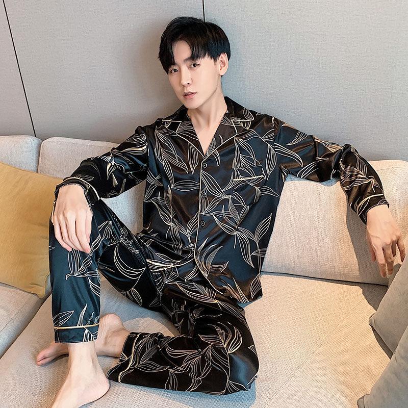 Men's Sleepwear Men's Satin Faux Silk Print 2 Piece Pajama Set Plus Size Loungewear Outerwear Autumn Nightwear Fashion Pyjamas Leisure S
Men's Sleepwear Men's Satin Faux Silk Print 2 Piece Pajama Set Plus Size Loungewear Outerwear Autumn Nightwear Fashion Pyjamas Leisure S