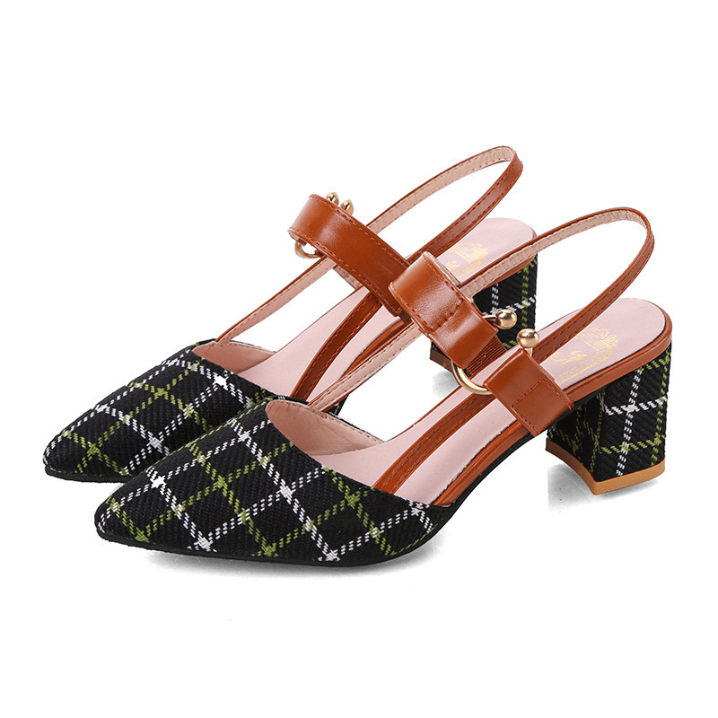 Summer Women Gladiator Buckle Strap Cover Heel Fashion Chunky Ladies Sandals Ankle Strap Footwear Pumps Dress Shoes 220418