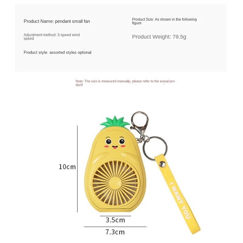 Mini Fan USB Rechargeable Portable Hand Fan Lazy Temporary Travel Shopping Cooling Air Cooler With Key Chain