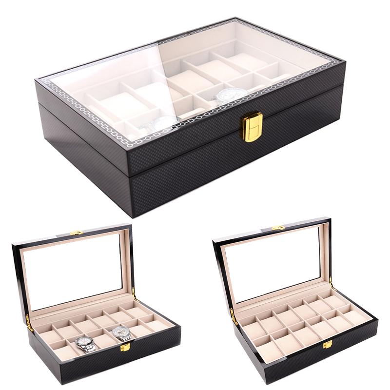Watch Boxes & Cases Luxury 12 Grids Handmade Carbon Fiber Box Case Clock Time For OrganizerWatch
Watch Boxes & Cases Luxury 12 Grids Handmade Carbon Fiber Box Case Clock Time For OrganizerWatch
