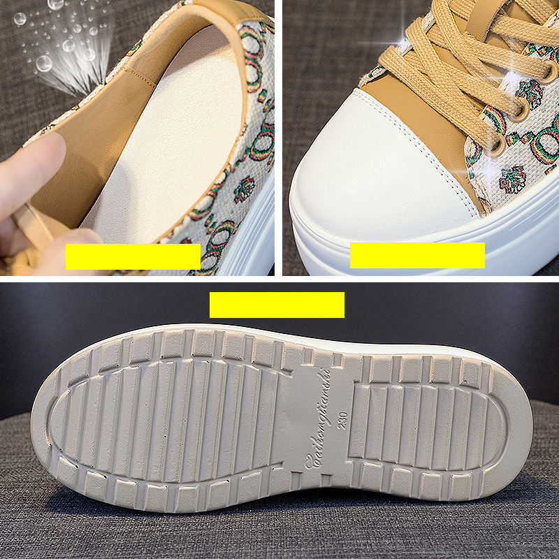 8cm Genuine Leather Women Summer Shoes Platform Sneakers High Heel Flats Luxury Women Casual Shoes Fashion Sneakers Spring, Beige
8cm Genuine Leather Women Summer Shoes Platform Sneakers High Heel Flats Luxury Women Casual Shoes Fashion Sneakers Spring, Beige