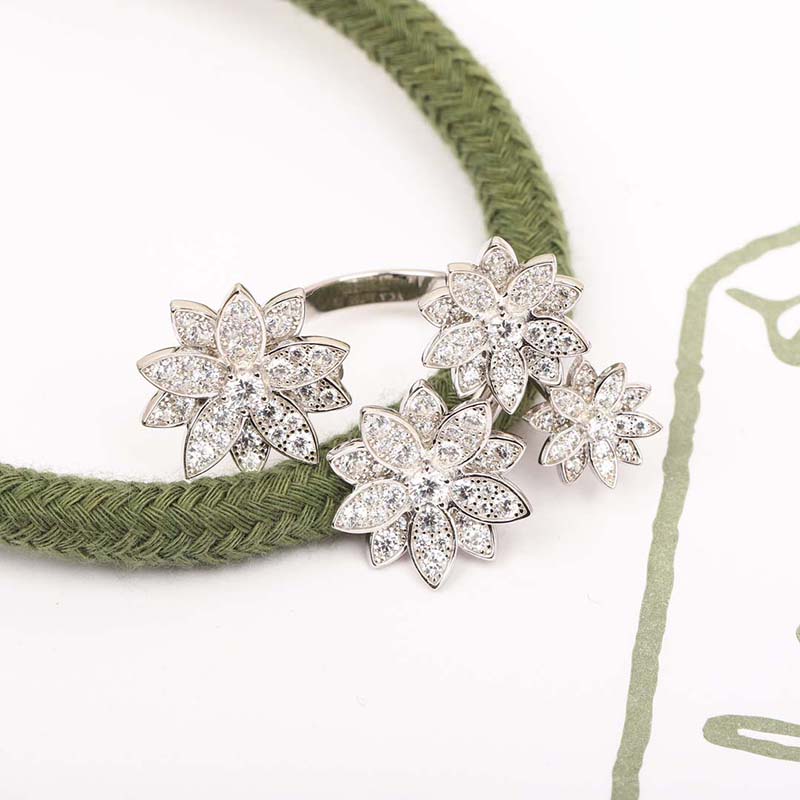 Cluster Rings Lovely Ladies Lotus Ring 925 Silver For Women Top Quality Diamonds Stone Jewelry Gifts
Cluster Rings Lovely Ladies Lotus Ring 925 Silver For Women Top Quality Diamonds Stone Jewelry Gifts