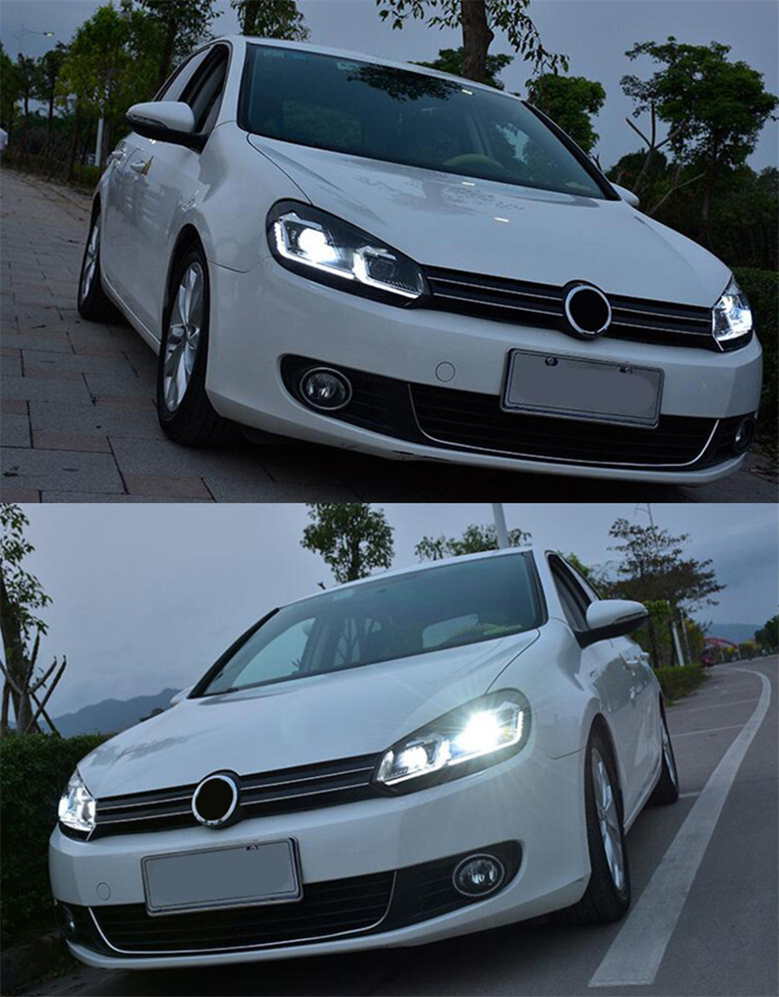 Car Lights For Golf 6 MK6 Jetta 2009-2012 Headlights Variant Golf6 LED Dual Beam Lens Headlights Daily Turn Siganl Lamp