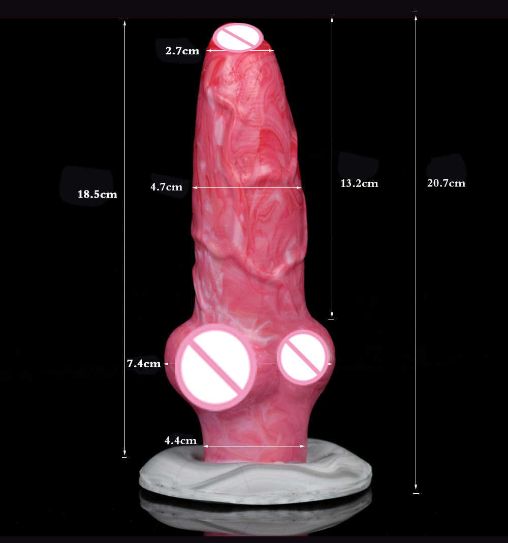Faak new liquid silicone simulation wolf penis adult fun female color anal plug