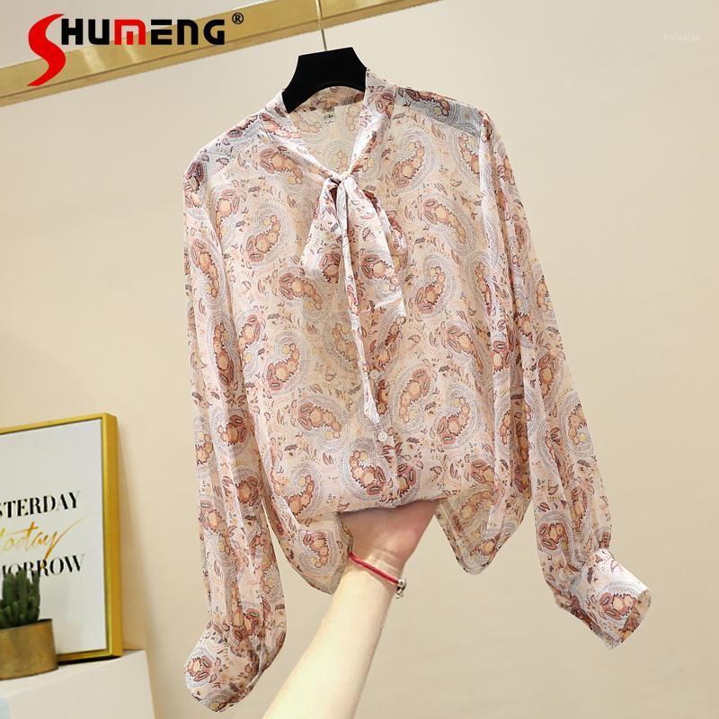 Women's Blouses & Shirts 2022 Spring Summer Bow Ladies Shirt Loose Western Style Lantern Sleeve Women Blusas Bright Silk Floral Chiffon Eleg, Pink
Women's Blouses & Shirts 2022 Spring Summer Bow Ladies Shirt Loose Western Style Lantern Sleeve Women Blusas Bright Silk Floral Chiffon Eleg, Pink