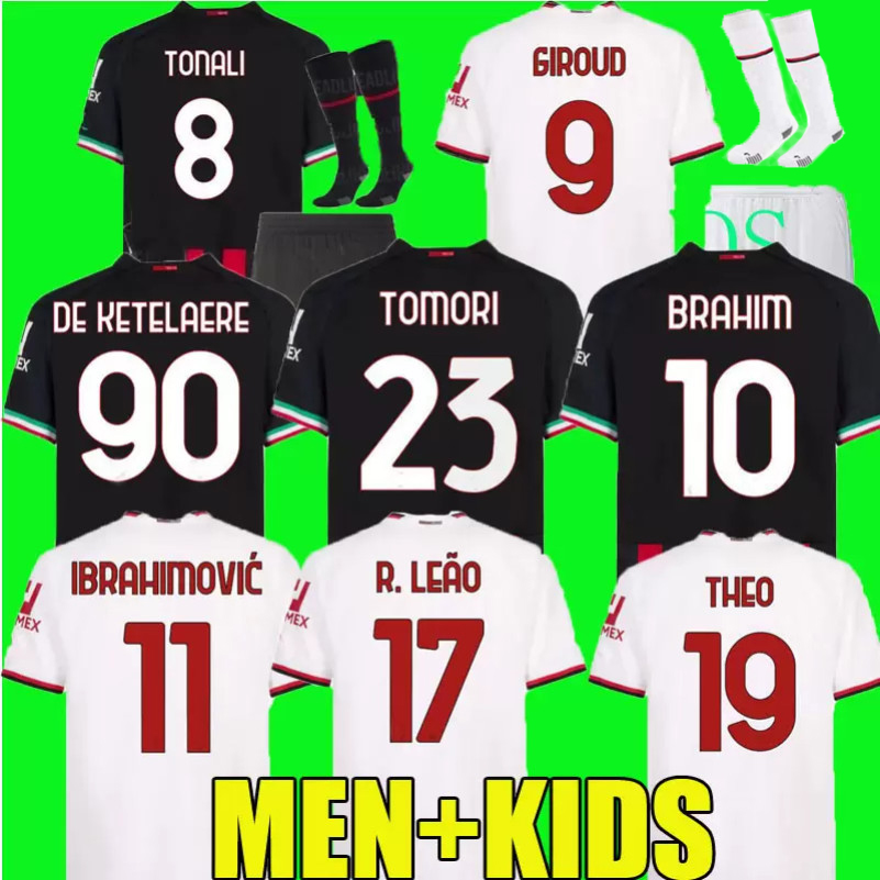 22 23 AC Milans soccer jerseys IBRAHIMOVIC R. LEAO De Ketelaere GIROUD TOMORI THEO TONALI 2022 2023 football shirt REBIC BRAHIM Bennacer men kids kit home away third, 22/23 away kids
22 23 AC Milans soccer jerseys IBRAHIMOVIC R. LEAO De Ketelaere GIROUD TOMORI THEO TONALI 2022 2023 football shirt REBIC BRAHIM Bennacer men kids kit home away third, 22/23 away kids