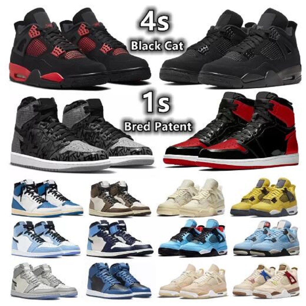 1 Bred Patent 4 Black Cat Men women basketball shoes shoe 1s low Rebellionaire Dark Mocha Heritage UNC 4s Infrared Red Thunder Sail Mens trainers Sports Sneakers, Color 36
1 Bred Patent 4 Black Cat Men women basketball shoes shoe 1s low Rebellionaire Dark Mocha Heritage UNC 4s Infrared Red Thunder Sail Mens trainers Sports Sneakers, Color 36