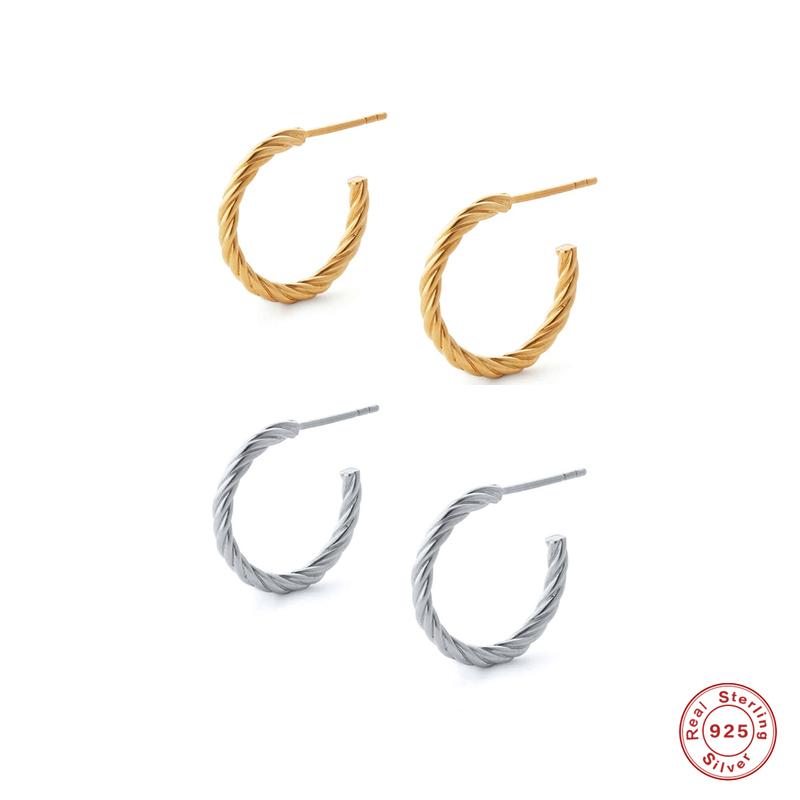 Hoop & Huggie Aide 925 Sterling Silver Gold Twist Earrings Piercing Round Circle Earring Ohrringe Wedding Rock Punk Luxury Fine JewelryHoop
Hoop & Huggie Aide 925 Sterling Silver Gold Twist Earrings Piercing Round Circle Earring Ohrringe Wedding Rock Punk Luxury Fine JewelryHoop
