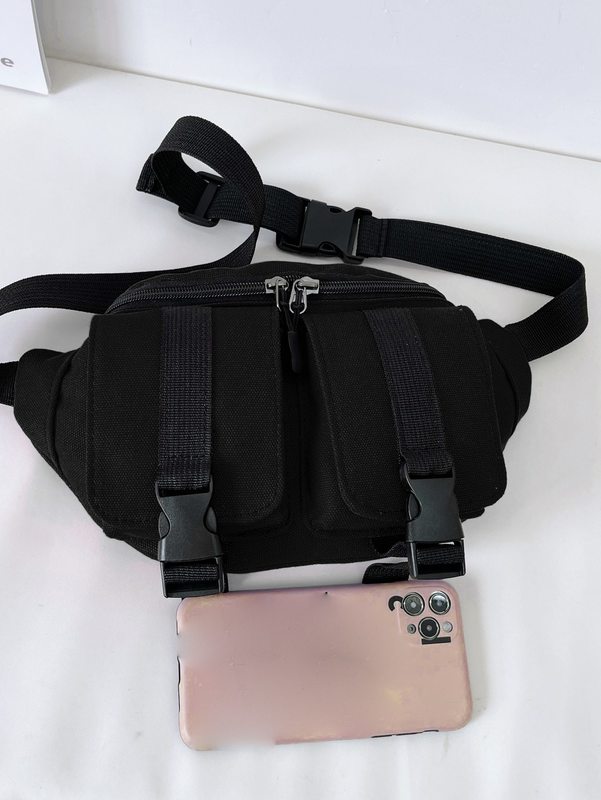 Kids Release Buckle Detail Canvas Sling Bag SHE