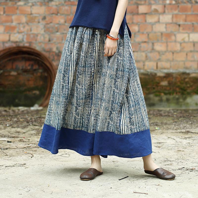 Skirts Women Loose Patchwork Linen Ladies Elastic Waist Spliced Skirt Female Flax Summer 2022
Skirts Women Loose Patchwork Linen Ladies Elastic Waist Spliced Skirt Female Flax Summer 2022