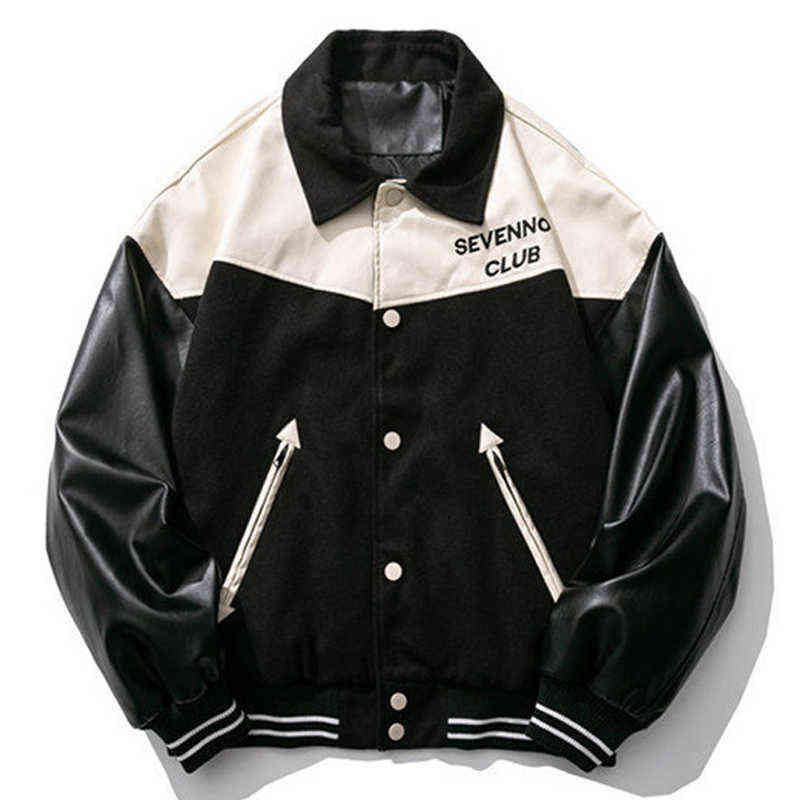 New Arrival Letter Embroidery PU Leather Men Patchwork Baseball Bomber Jacket Unisex Women's Boyfriend Style Varsity Coat 2021 T220728, Black
New Arrival Letter Embroidery PU Leather Men Patchwork Baseball Bomber Jacket Unisex Women's Boyfriend Style Varsity Coat 2021 T220728, Black