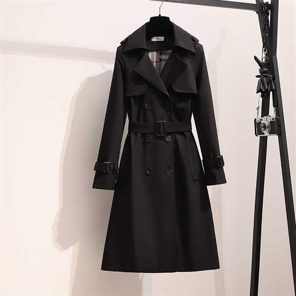 New Spring Coat Women England Style Winter Loose Medium Long Elegant Windbreaker Female Casual designer Trench Coats - 4XL237O, Black
New Spring Coat Women England Style Winter Loose Medium Long Elegant Windbreaker Female Casual designer Trench Coats - 4XL237O, Black