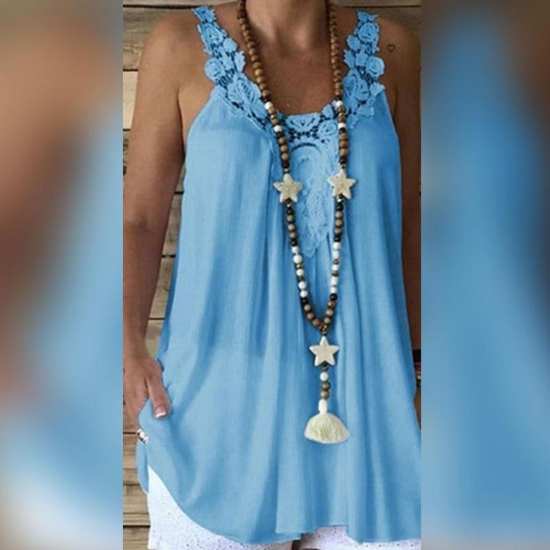 Women's Blouses & Shirts Breathable Stylish Lace Collar Women Loose Top Shrink Resistant Sleeveless Tops Cool For PartyWomen's, Blue
Women's Blouses & Shirts Breathable Stylish Lace Collar Women Loose Top Shrink Resistant Sleeveless Tops Cool For PartyWomen's, Blue