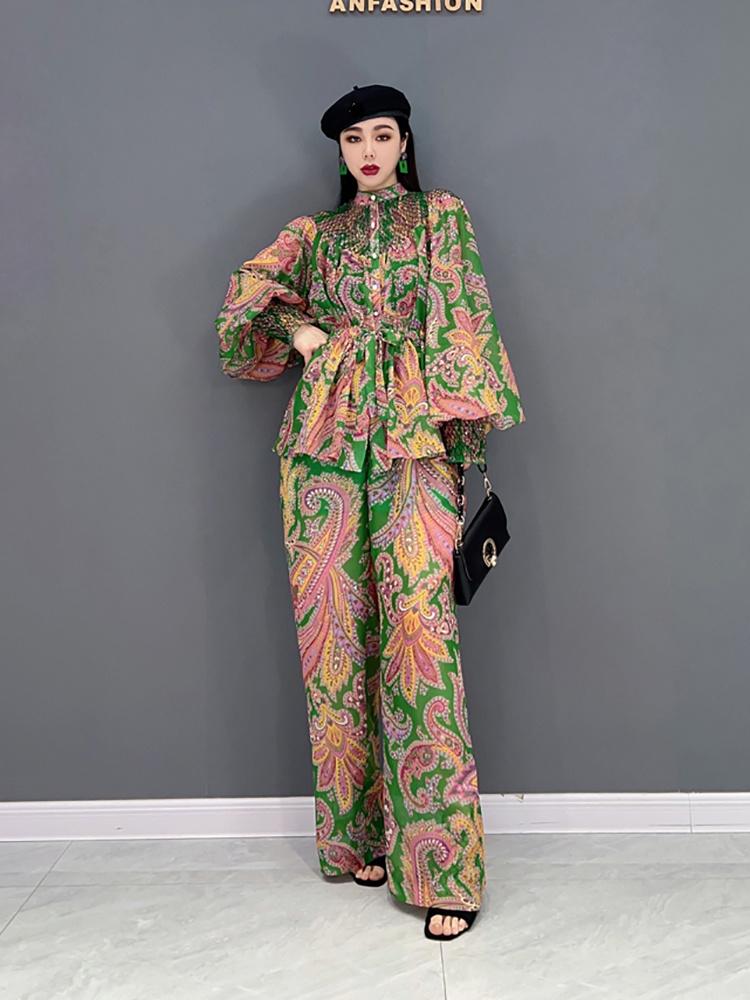 Women' Two Piece Pants Two-piece Sets Temperament Elastic Waist Wide Leg Stand Collar Long Sleeve 2022 Spring FashionWomen, Mixed color
Women' Two Piece Pants Two-piece Sets Temperament Elastic Waist Wide Leg Stand Collar Long Sleeve 2022 Spring FashionWomen, Mixed color