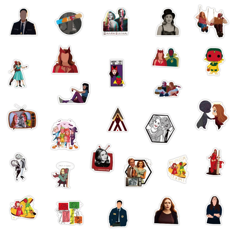 50Pcs TV Show Wanda Vision sticker Graffiti Kids Toy Skateboard car Motorcycle Bicycle Sticker Decals Wholesale