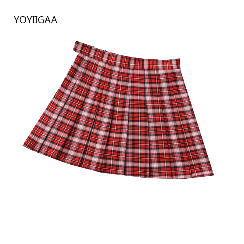 Summer Women Pleated Skirts High Waist Female Mini Skirt Harajuku Preppy Style Ladies Plaid Skirts Sweet Girls Dance Mini Skirt 220701