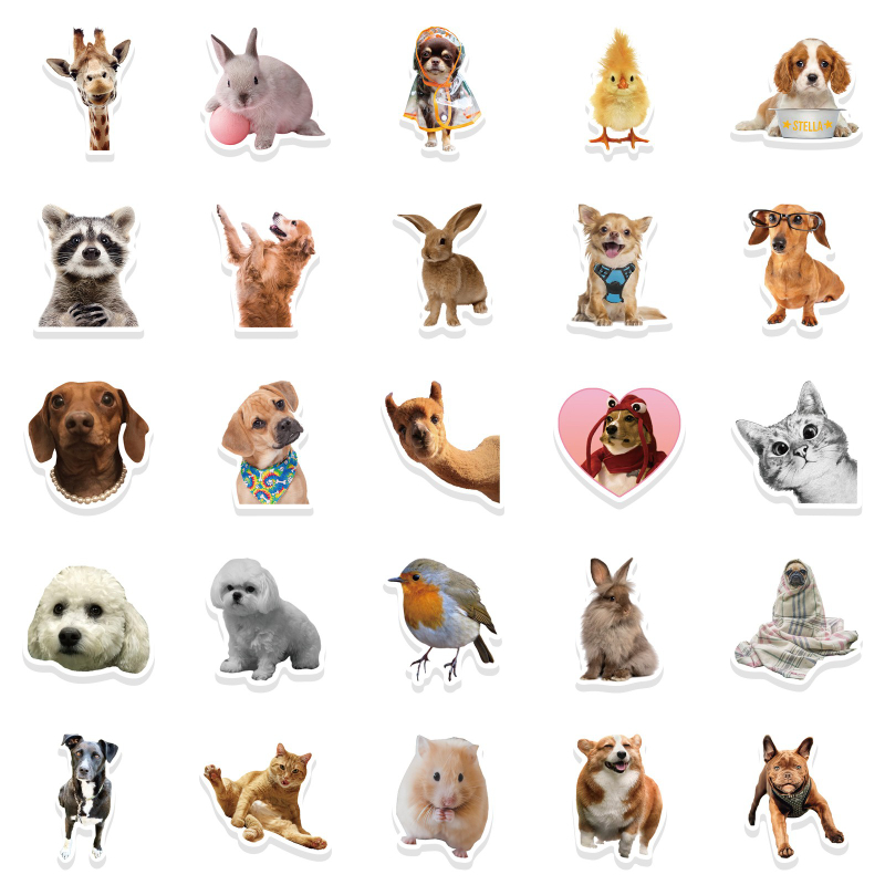 52Pcs Cute funny animal sticker graffiti stickers DIY decorative suitcase notebook waterproof stickers