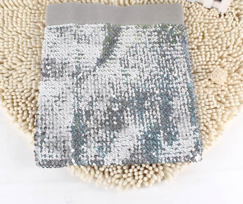 Women's Sequin Skirt Sparkle Stretchy Bodycon Mini Skirts Night Out Party Clubwear Sexy Shine Stage Wear