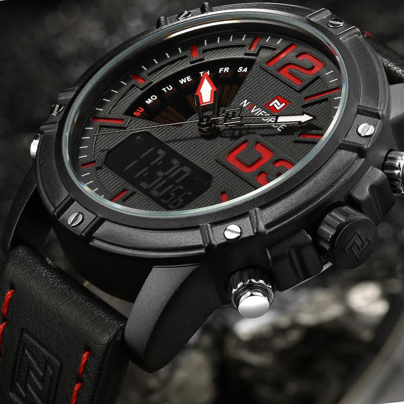 Wristwatches Brand Dual Display Watch Men Army Military Sports Watches Man Leather Relogio Masculino Chronograph Montre Homme 2022Wristwatch, Black white
Wristwatches Brand Dual Display Watch Men Army Military Sports Watches Man Leather Relogio Masculino Chronograph Montre Homme 2022Wristwatch, Black white