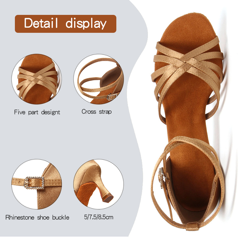 DKZSYIM Women's Latin Dance Shoes Suede Soles Ballroom Tango Dancing Cuban Heels Party Selling Wholesale 220509