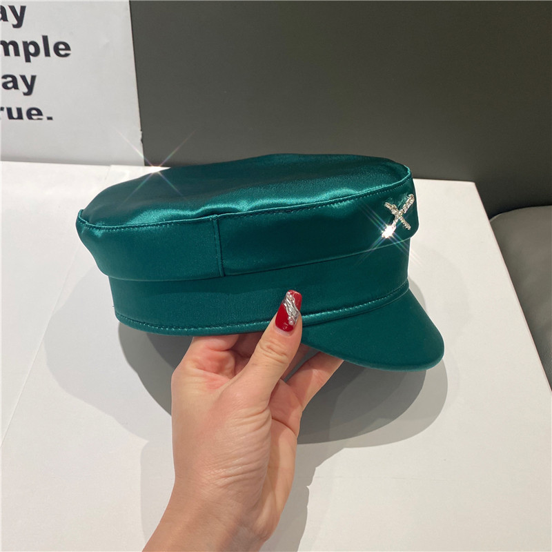 Spring Summer Caps Women Diamond Letter Stain sboy Cap Baker Boy Hat Visor 220507