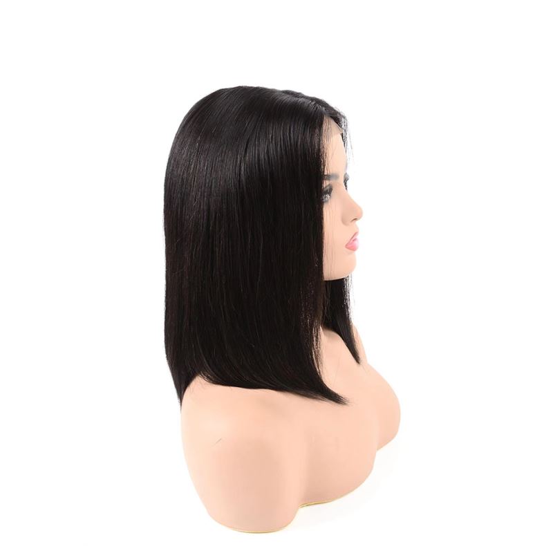 Yirubeauty Indian Virgin Raw Hair 13X4 Bob Wigs Silky Straight 150% Density Natural Color 10-16Inch 2*6