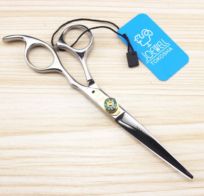 handle cutting/ thinning hair scissors with gemstone 6CR professional barber tool free shipping