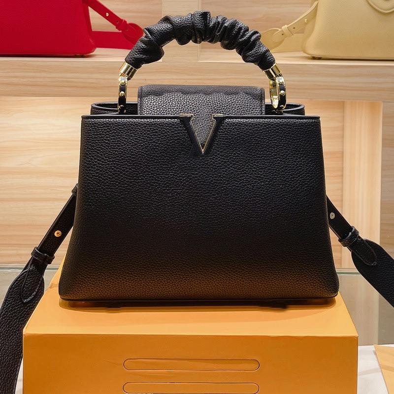 Women Capucines Handbag Tote Bag Genuine Leather Shoulder Crossbody Bag Purse Soft Scrunchie Top Handle Golden Hardware Inner Pockets, Red
Women Capucines Handbag Tote Bag Genuine Leather Shoulder Crossbody Bag Purse Soft Scrunchie Top Handle Golden Hardware Inner Pockets, Red