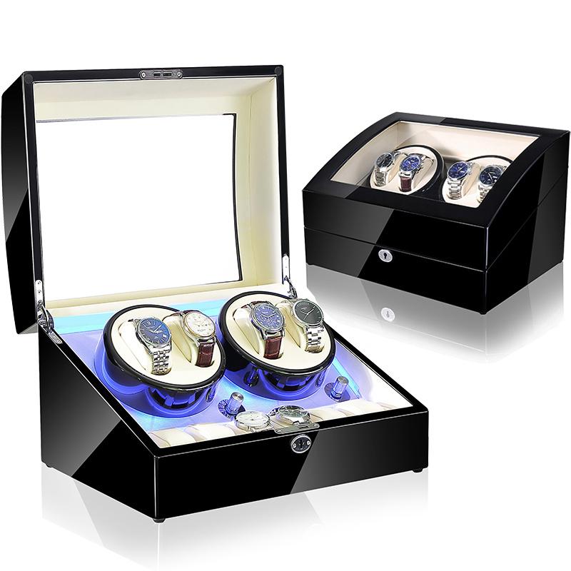 Watch Boxes Cases Light Led Automatic Orbit Mabuchi Luxury Engine Winder Box Rotating May Contain Four Hanical Clos And 6 Quartz