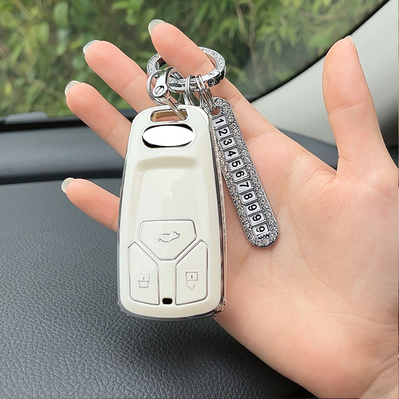 For Audi key case cover A6 A7 A4 A5 Q5 Q7 R8 RS4 RS5 accessories, White