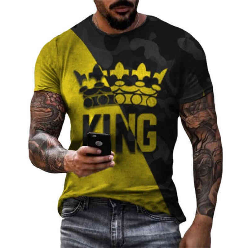 2022 new KING Crown 3D printing T-shirt fashion handsome short-sved shirt casual sports plus size men's T-s, Bj086
2022 new KING Crown 3D printing T-shirt fashion handsome short-sved shirt casual sports plus size men's T-s, Bj086