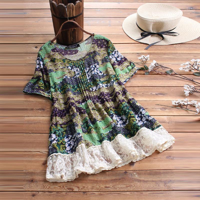 Floral Printed Blouse Women Pleated Lace Patchwork Short Sleeve Vintage Top Shirt Camisa Femenina Blouses Blusas Women's & Shirts1, Green
Floral Printed Blouse Women Pleated Lace Patchwork Short Sleeve Vintage Top Shirt Camisa Femenina Blouses Blusas Women's & Shirts1, Green