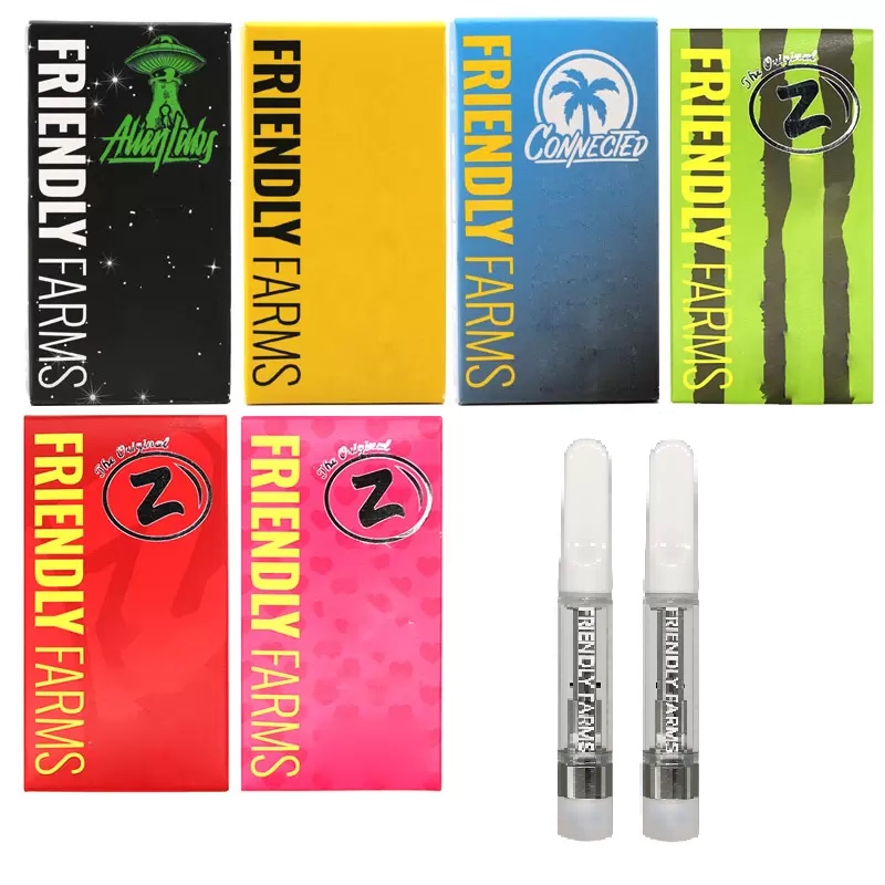 Friendly Farms Cart Atomizers Ceramic Glass Tank 0.8 1.0ml Empty Cartridges Thick Oil Vape Carts Dab Pen Vaporizer with 6 Retail boxes
Friendly Farms Cart Atomizers Ceramic Glass Tank 0.8 1.0ml Empty Cartridges Thick Oil Vape Carts Dab Pen Vaporizer with 6 Retail boxes