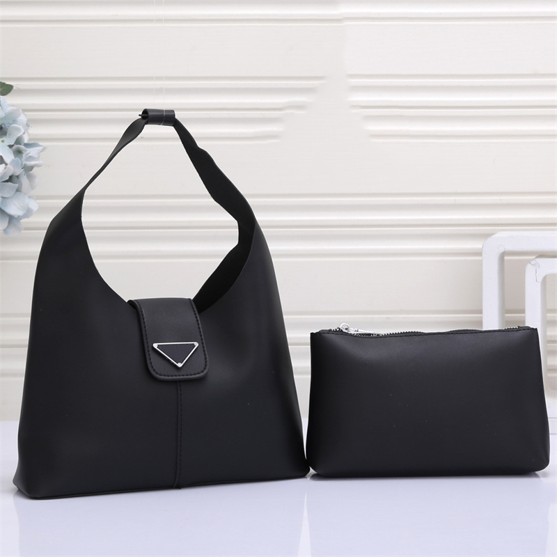 

Women Luxury Designer Handbag Pu Messenger Bag Classic Two-piece P Brand Suit Ladies Underarm Shoulder Wallet Fashion Retro Star Composite Bag 25*6.5*15cm, Dust bag