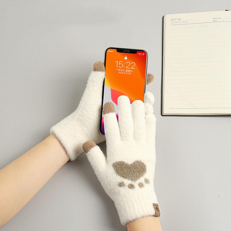 Five Fingers Gloves Winter Women's Cute Touch Screen Cat Pattern Autumn Warm Girls Fleece Knitting Driving Cycling Cold-Proof Lady
Five Fingers Gloves Winter Women's Cute Touch Screen Cat Pattern Autumn Warm Girls Fleece Knitting Driving Cycling Cold-Proof Lady