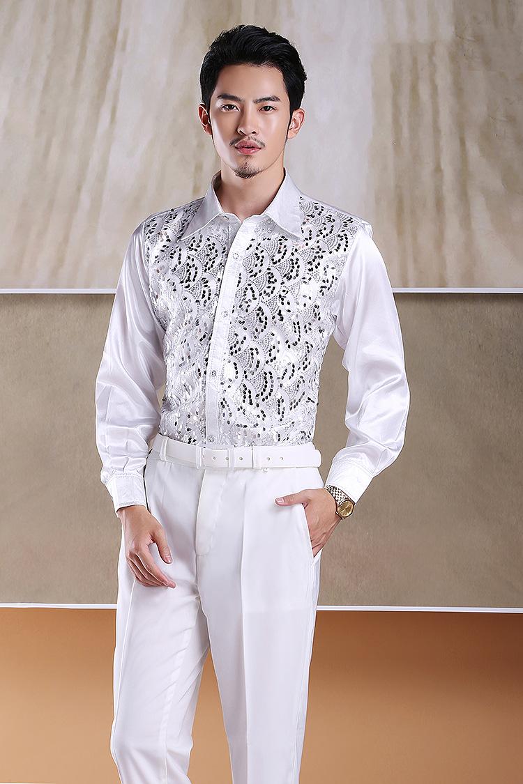 Men' Dress Shirts Designs Stylish Black Shiny Long Sleeve Mens Shirt Singer Fashion Brilliant Yellow Stage Performance Tuxedo For MenMen, Beige
Men' Dress Shirts Designs Stylish Black Shiny Long Sleeve Mens Shirt Singer Fashion Brilliant Yellow Stage Performance Tuxedo For MenMen, Beige
