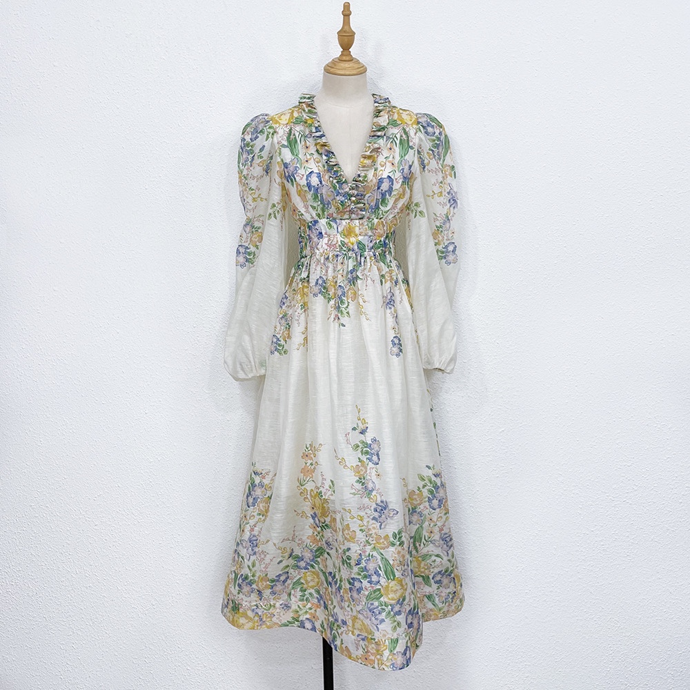 High end quality Women's dress Australian fashion silk linen printed long dress, Multi
High end quality Women's dress Australian fashion silk linen printed long dress, Multi